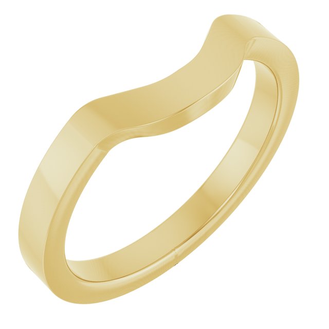 Contoured Polished Matching Wedding Band in 14K Yellow Gold