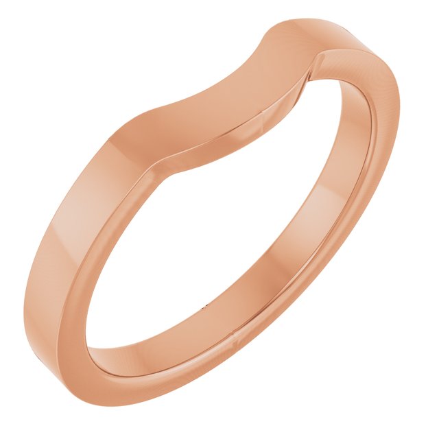 Contoured Polished Matching Wedding Band in 14K Rose Gold