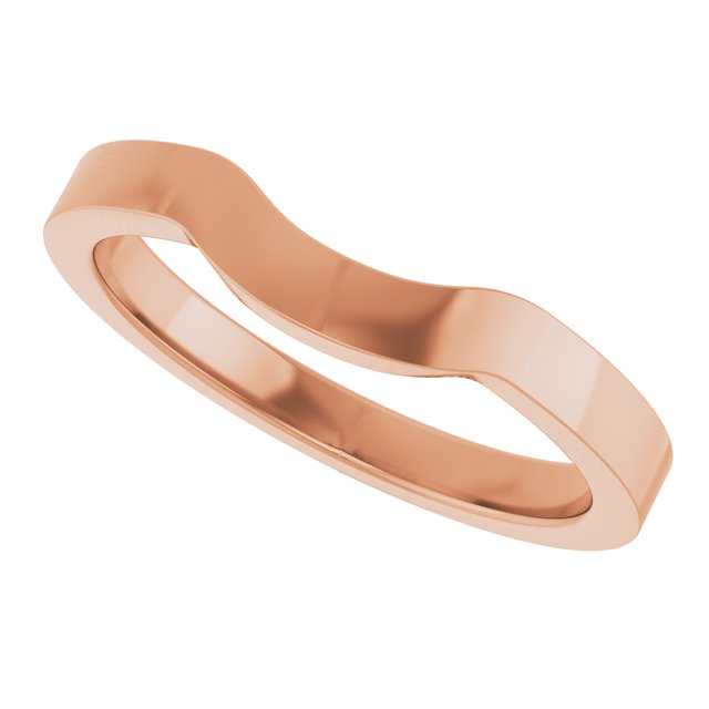 Contoured Polished Matching Wedding Band in 14K Rose Gold
