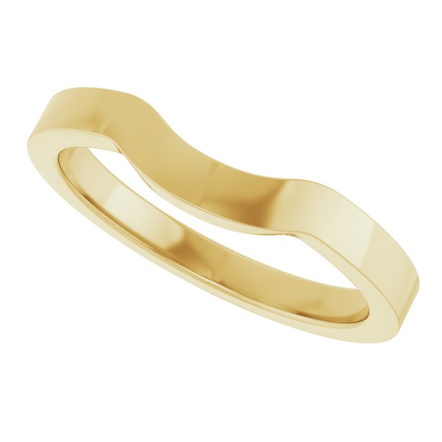 Contoured Polished Matching Wedding Band in 14K Yellow Gold