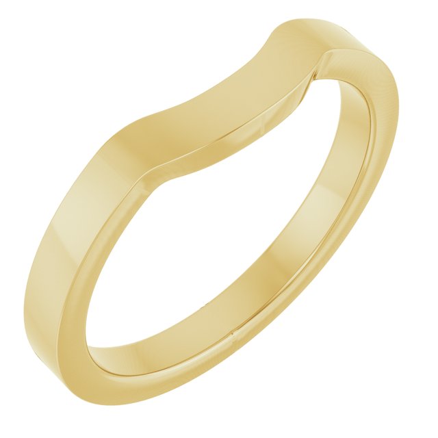 Contoured Polished Matching Wedding Band in 14K Yellow Gold