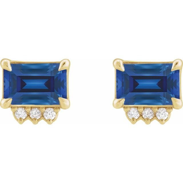 Lab-Grown Blue Sapphire | Emerald | 6 x 4mm | Lab-Grown Blue Sapphire | Emerald | 7 x 5mm | Lab-Grown Blue Sapphire | Emerald | 5 x 3mm