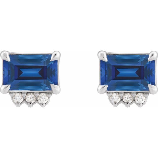 Lab-Grown Blue Sapphire | Emerald | 6 x 4mm | Lab-Grown Blue Sapphire | Emerald | 7 x 5mm | Lab-Grown Blue Sapphire | Emerald | 5 x 3mm