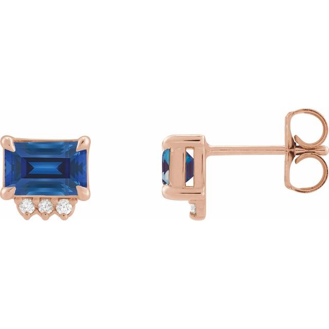 Lab-Grown Blue Sapphire | Emerald | 6 x 4mm | Lab-Grown Blue Sapphire | Emerald | 7 x 5mm | Lab-Grown Blue Sapphire | Emerald | 5 x 3mm