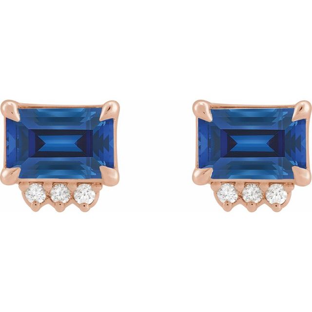 Lab-Grown Blue Sapphire | Emerald | 6 x 4mm | Lab-Grown Blue Sapphire | Emerald | 7 x 5mm | Lab-Grown Blue Sapphire | Emerald | 5 x 3mm