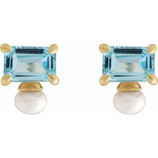 Natural Sky Blue Topaz | Emerald | 6 x 4mm