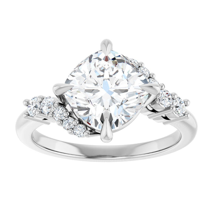 14K White | Cushion