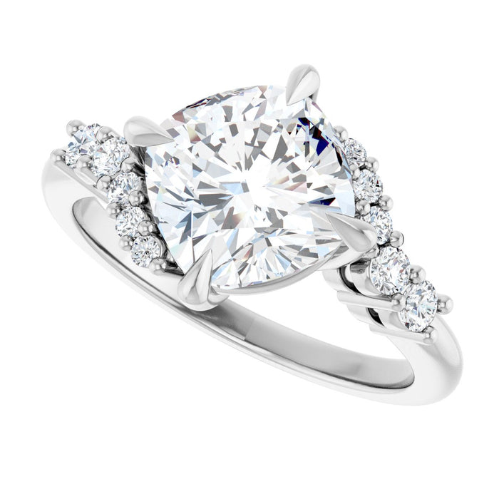 14K White | Cushion