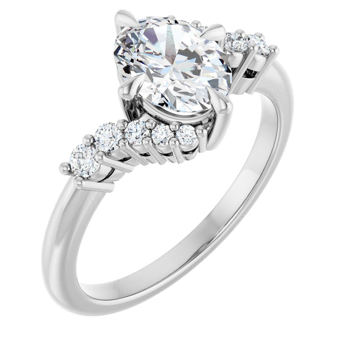 14K White | Oval