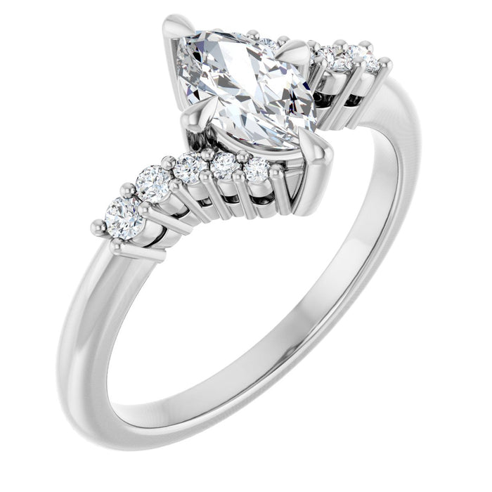 14K White | Marquise