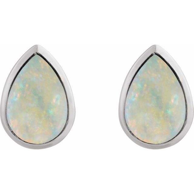 Lab-Grown White Opal | Pear | 8 x 5mm | Lab-Grown White Opal | Pear | 6 x 4mm | Lab-Grown White Opal | Pear | 7 x 5mm