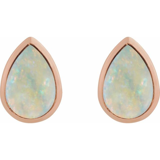 Lab-Grown White Opal | Pear | 8 x 5mm | Lab-Grown White Opal | Pear | 6 x 4mm | Lab-Grown White Opal | Pear | 7 x 5mm
