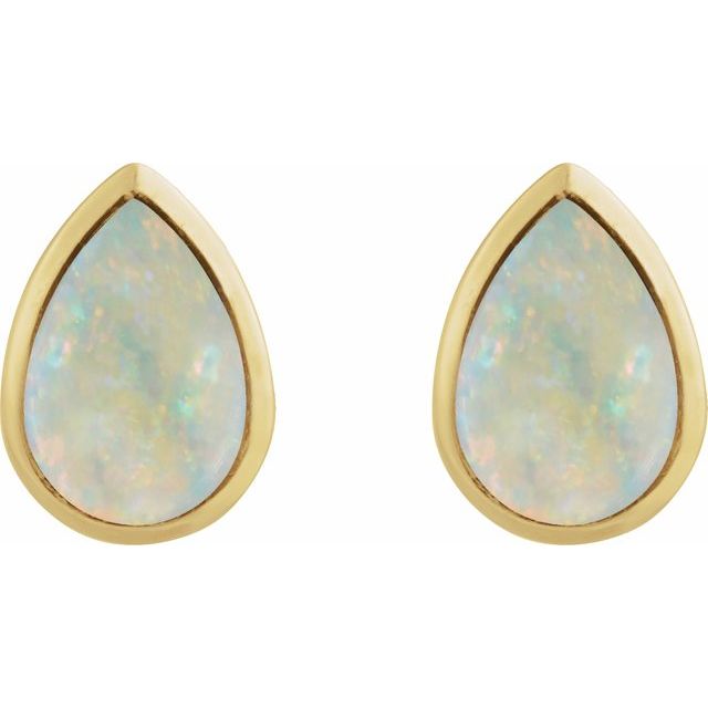 Lab-Grown White Opal | Pear | 8 x 5mm | Lab-Grown White Opal | Pear | 6 x 4mm | Lab-Grown White Opal | Pear | 7 x 5mm