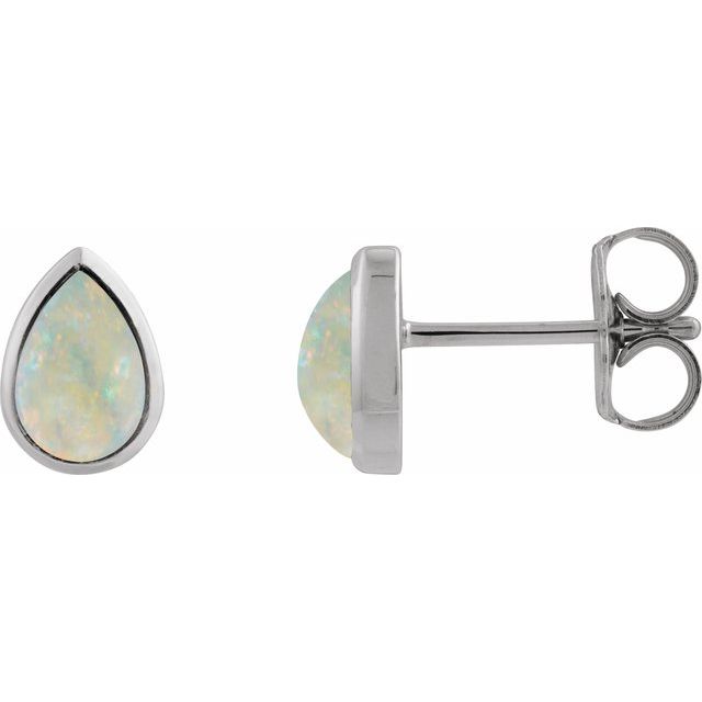 Lab-Grown White Opal | Pear | 8 x 5mm | Lab-Grown White Opal | Pear | 6 x 4mm | Lab-Grown White Opal | Pear | 7 x 5mm