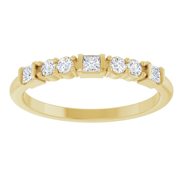 127070 / Ring / Set / 14K Yellow / Lab-Grown Diamond / Square / 2 X 2 Mm / Lab-Grown Diamond / Polished / 1/4 Ctw Lab-Grown Diamond Stackable Ring