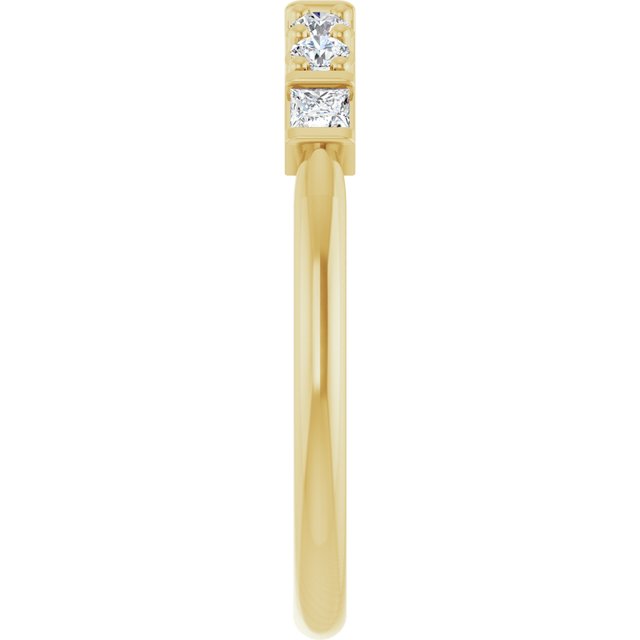 127070 / Ring / Set / 14K Yellow / Lab-Grown Diamond / Square / 2 X 2 Mm / Lab-Grown Diamond / Polished / 1/4 Ctw Lab-Grown Diamond Stackable Ring