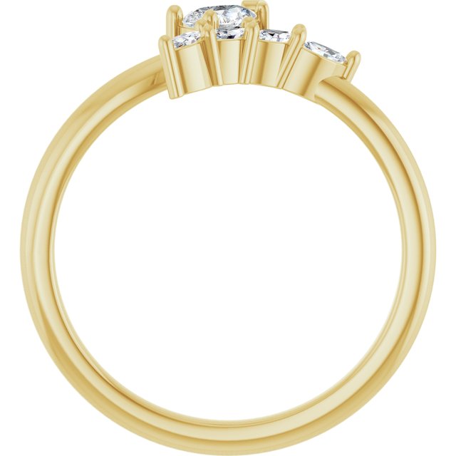 127051 / Ring / Set / 14K Yellow / Lab-Grown Diamond / Pear / 5 X 3 Mm / Lab-Grown Diamond / Polished / 1/3 Ctw Lab-Grown Diamond Bypass Ring