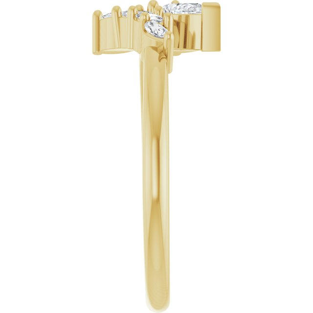127051 / Ring / Set / 14K Yellow / Lab-Grown Diamond / Pear / 5 X 3 Mm / Lab-Grown Diamond / Polished / 1/3 Ctw Lab-Grown Diamond Bypass Ring