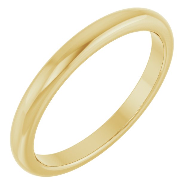 Polished Domed Matching Wedding Band in 14K Yellow Gold