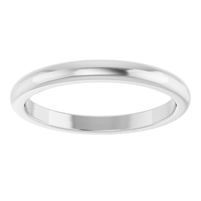 Polished Domed Matching Wedding Band in 14K White Gold