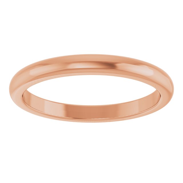 Polished Domed Matching Wedding Band in 14K Rose Gold