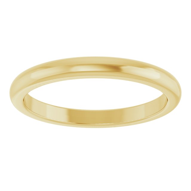 Polished Domed Matching Wedding Band in 14K Yellow Gold