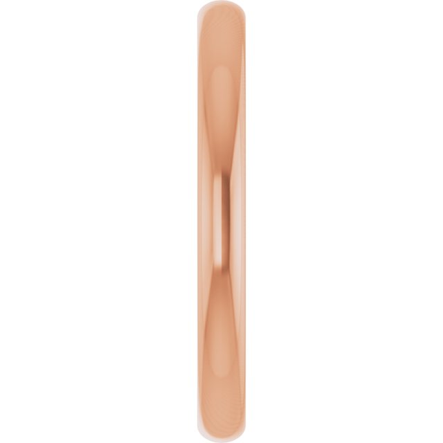 Polished Domed Matching Wedding Band in 14K Rose Gold