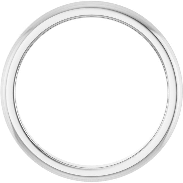 Polished Domed Matching Wedding Band in Platinum