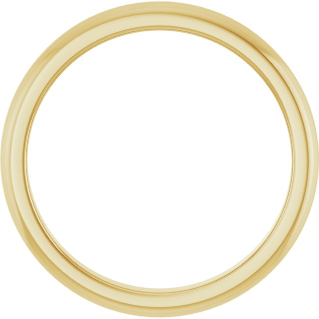 Polished Domed Matching Wedding Band in 14K Yellow Gold
