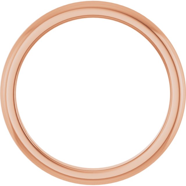 Polished Domed Matching Wedding Band in 14K Rose Gold