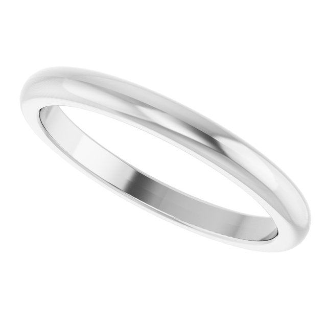 Polished Domed Matching Wedding Band in Platinum