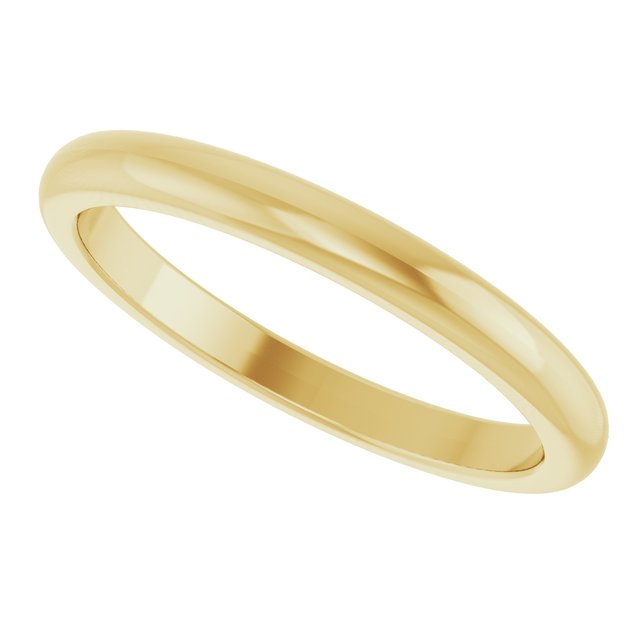 Polished Domed Matching Wedding Band in 14K Yellow Gold