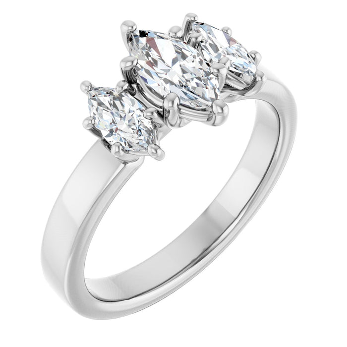 14K White | Marquise
