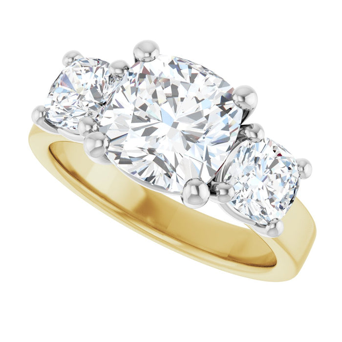14K Yellow/White | Cushion