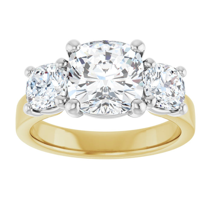 14K Yellow/White | Cushion
