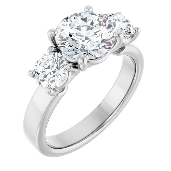 14K White | Round