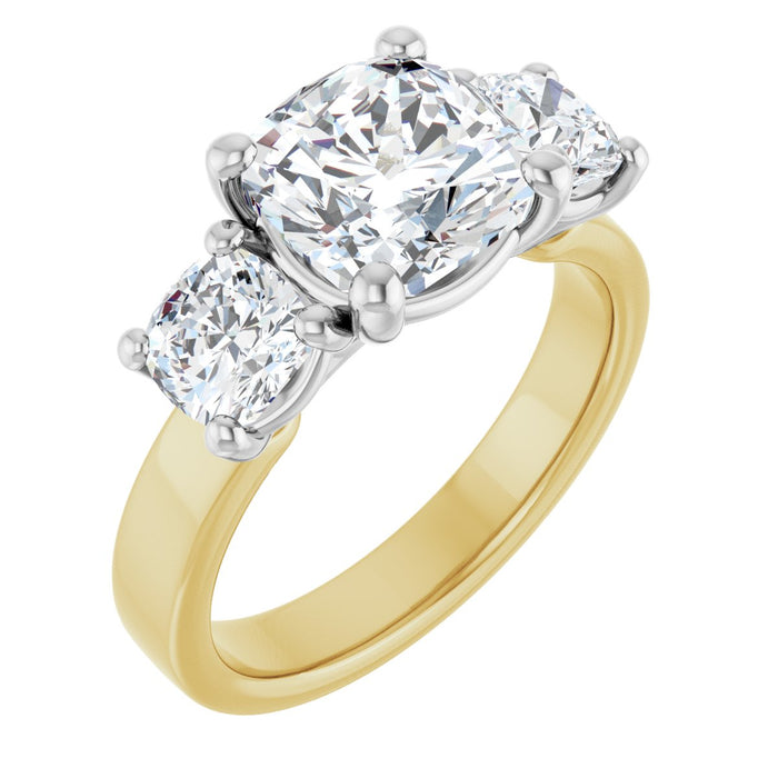 14K Yellow/White | Cushion