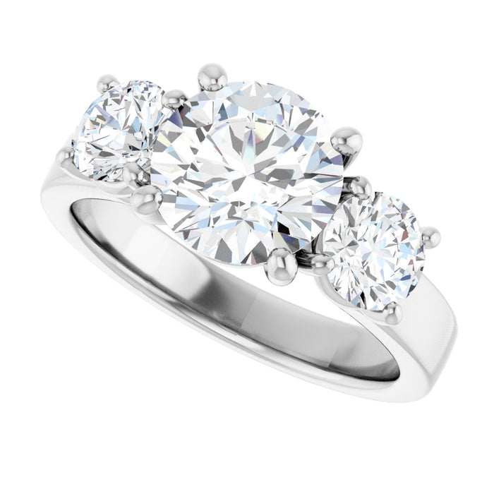 14K White | Round