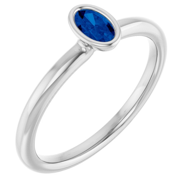 Natural Blue Sapphire | Oval | 5 x 3mm | Lab-Grown Blue Sapphire | Oval | 5 x 3mm