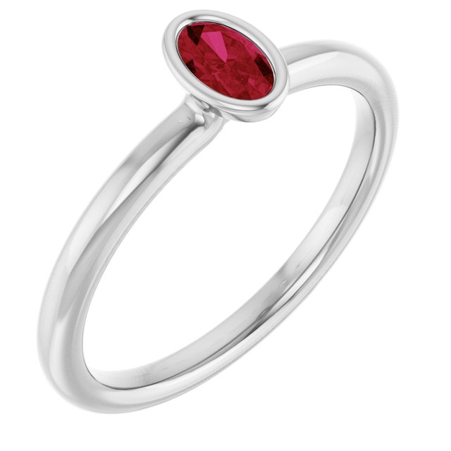 Natural Ruby | Oval | 5 x 3mm | Lab-Grown Ruby | Oval | 5 x 3mm