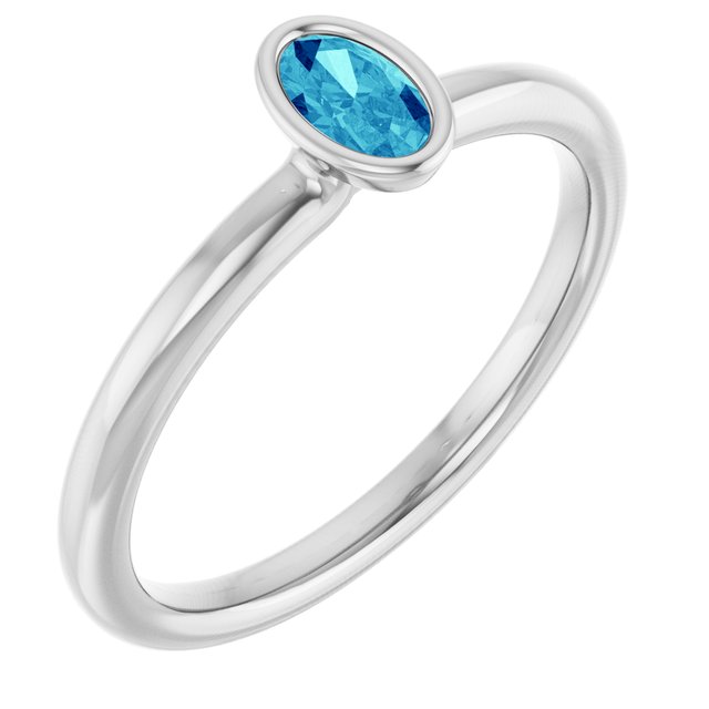 Natural Blue Zircon | Oval | 5 x 3mm