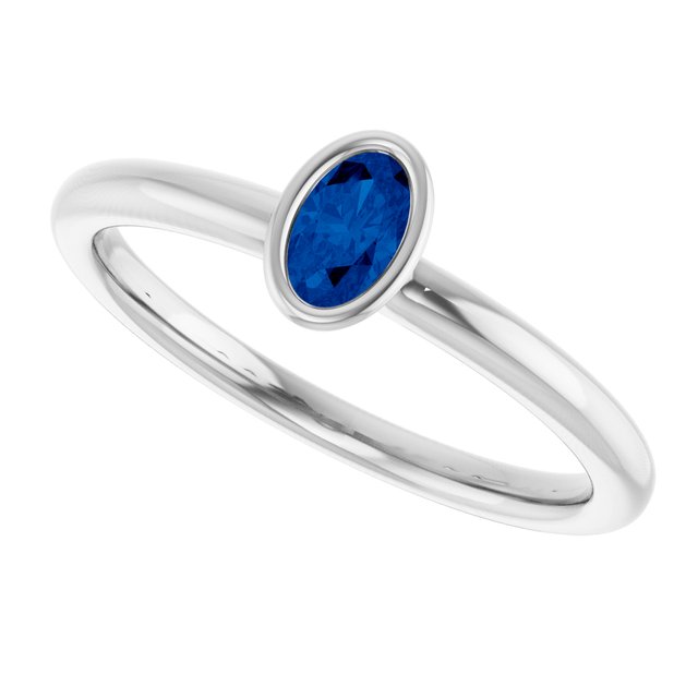 Lab-Grown Blue Sapphire | Oval | 5 x 3mm
