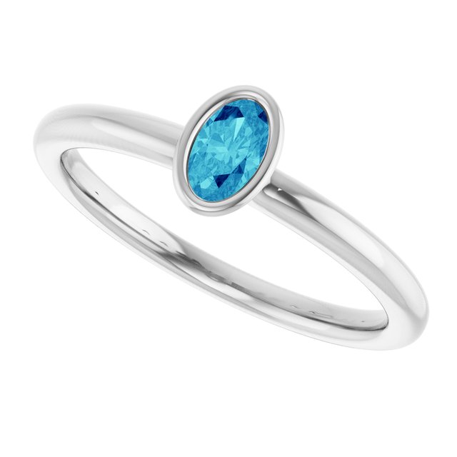 Natural Blue Zircon | Oval | 5 x 3mm