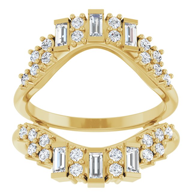 Scattered Cluster Diamond Ring Guard — 14K Yellow Gold