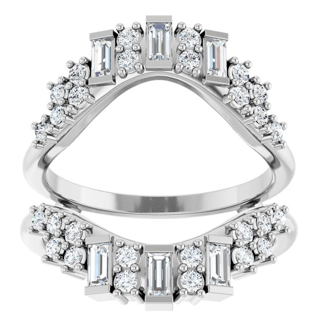 Scattered Cluster Diamond Ring Guard — Platinum