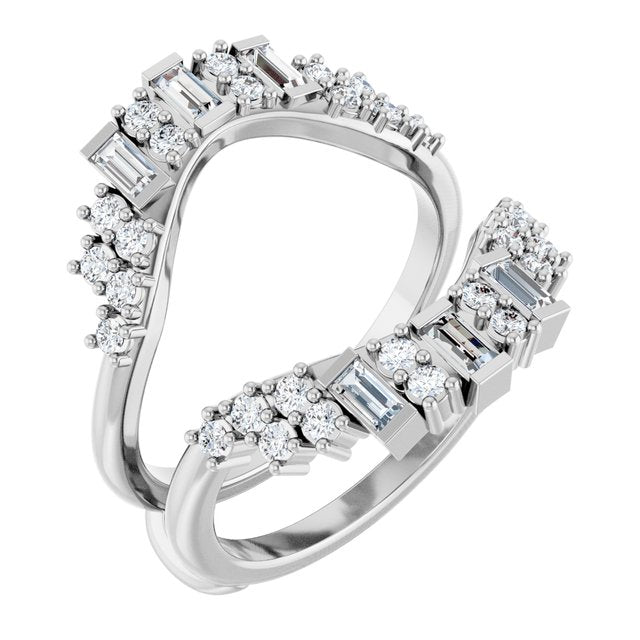 Scattered Cluster Diamond Ring Guard — Platinum