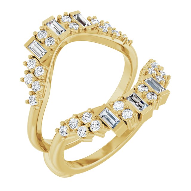 Scattered Cluster Diamond Ring Guard — 14K Yellow Gold
