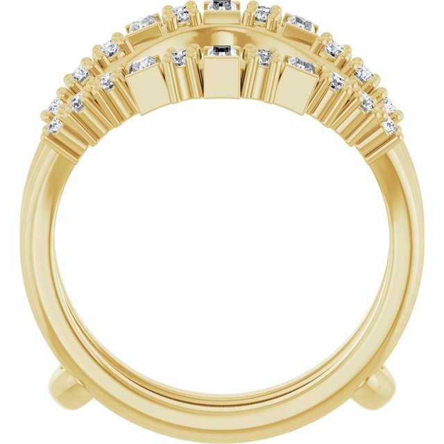 Scattered Cluster Diamond Ring Guard — 14K Yellow Gold