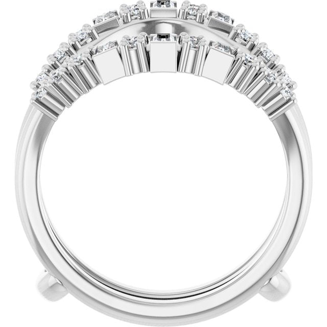 Scattered Cluster Diamond Ring Guard — Platinum