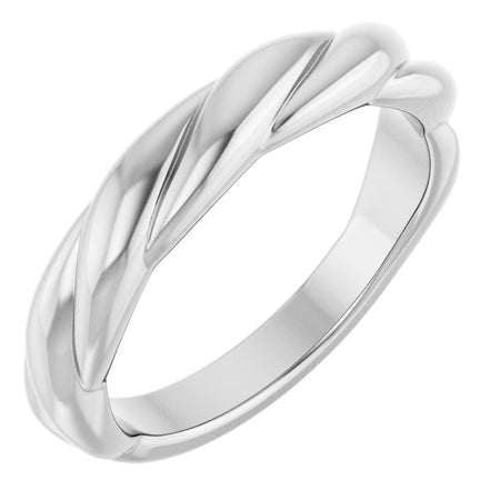 58065 / Ring / 14K White / Polished / Twisted Rope Ring